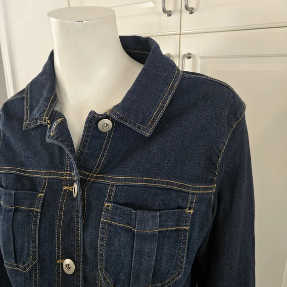 Denim Jacket with Button Closure - Picture 2 of 3